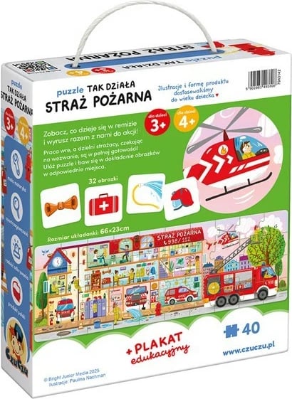 Puzzle edukativ CzuCzu How the Fire Brigade Works, 40 pjesë, për fëmijë