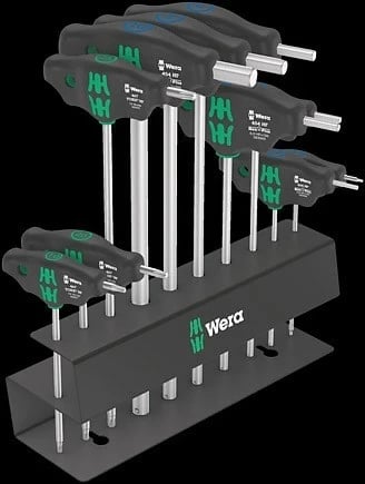 Set kaçavidash manuale Wera 05004174001 me dorezë T, e zezë