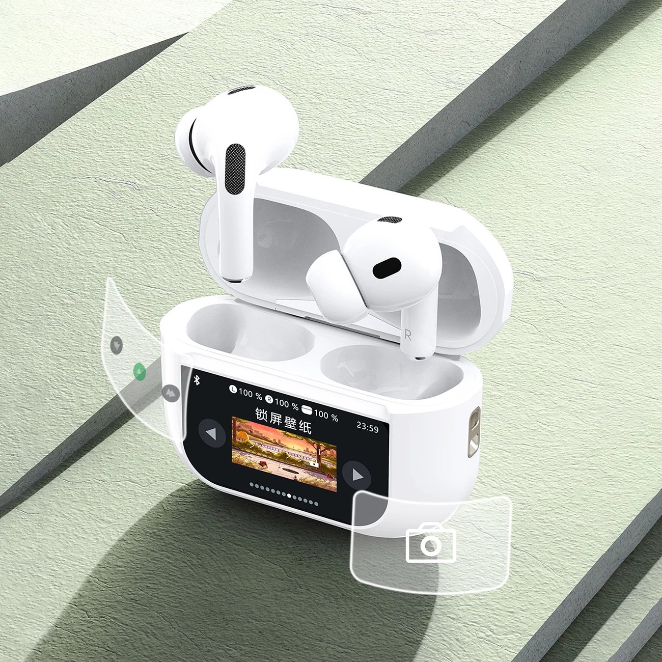 Kufje Dudao U19 TWS, Bluetooth 5.3, ANC, me ekran LED, të bardha