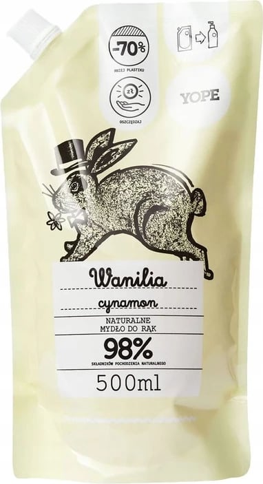 Sapun i lëngshëm Yope Vanilla and Cinnamon Refill 500ml