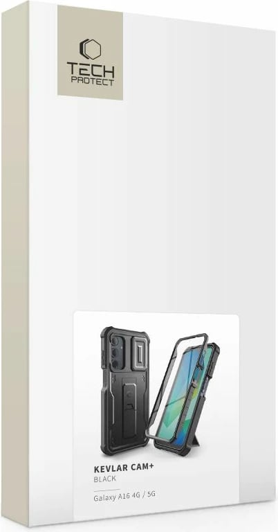 Mbështjellës Tech-Protect Kevlar Cam+ për Samsung Galaxy A16, i zi