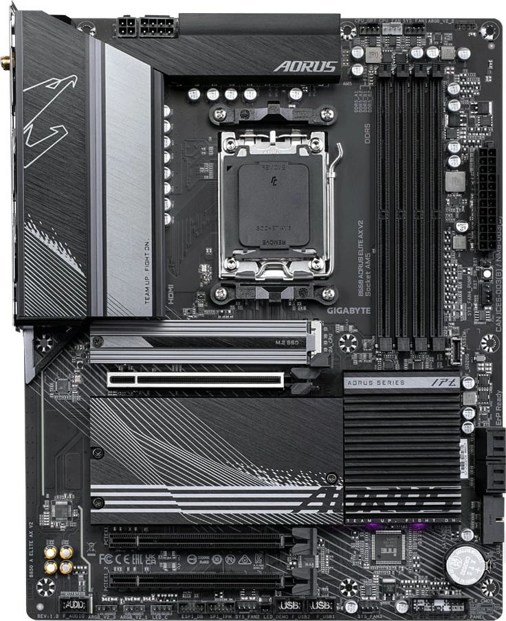 Pllakë amë Gigabyte B650 AORUS ELITE AX V2, Socket AM5, DDR5, Wi-Fi 6E, 2.5GbE LAN