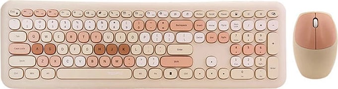 Set tastierë + maus wireless MOFII SMK-666395AG, 2.4G, bezhë/kafe