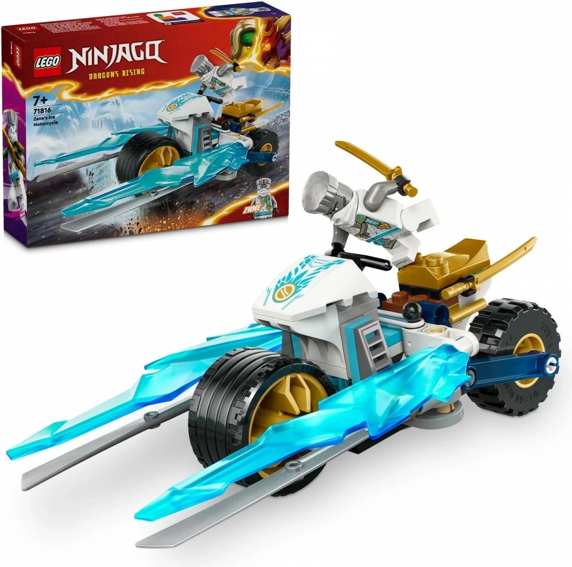 Set LEGO Ninjago Zane's Ice Motorcycle 71816, 84 pjesë, plastikë