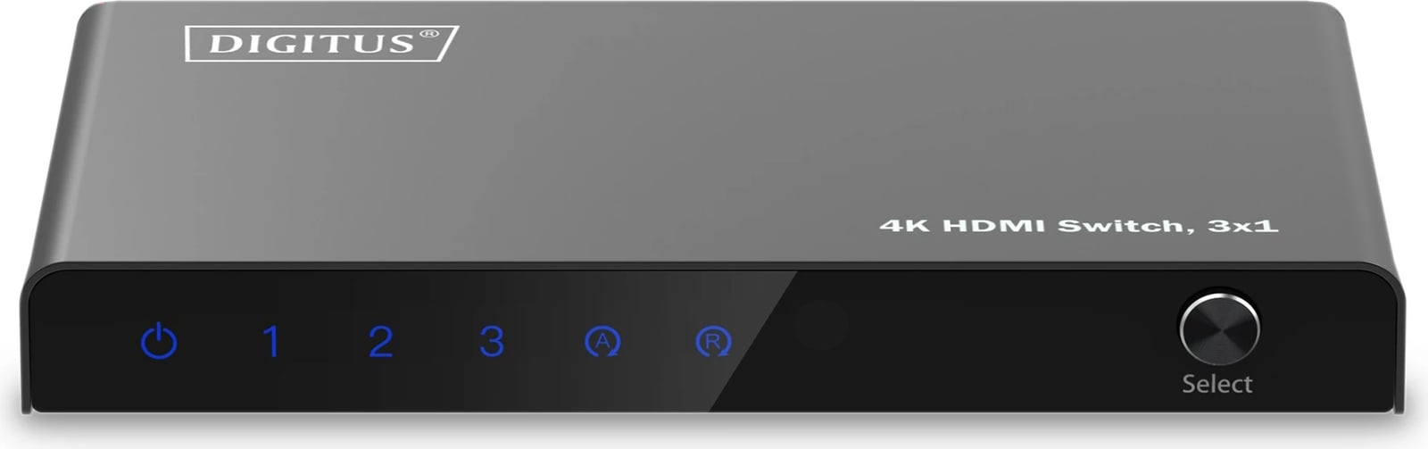 Switch HDMI Digitus 4K, 3x1, HDMI, Micro-USB, Metal, Ngjyrë e zezë