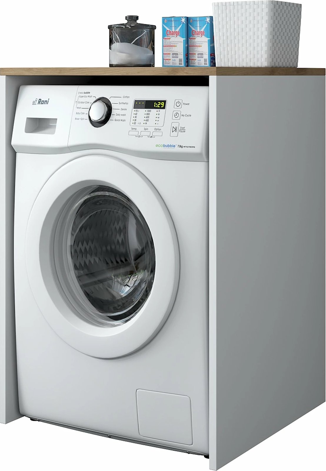 Dollap për lavatriçe, ngjyrë arrë dhe e bardhë, Hanah Home KD103 - 2341 Dollap për lavatriçe, ngjyrë arrë dhe e bardhë, Hanah Home KD103 - 2341