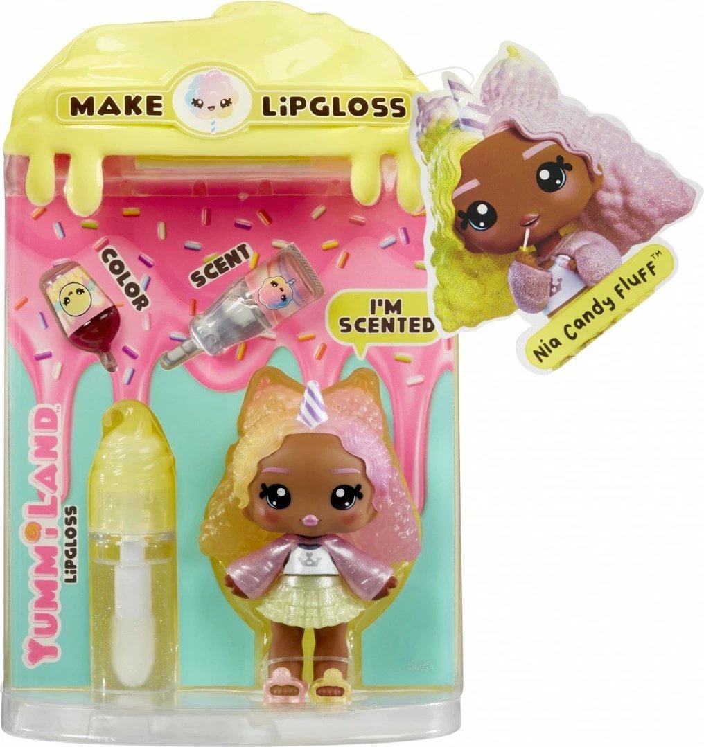 Set lodër dhe lip gloss Yummiland nga MGA, S2, Cotton Candy, me kukull të vogël aromatike
