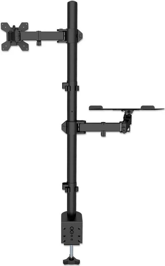 Mbajtëse tavoline Manhattan për monitor/laptop, 1 ekran, 10-27", VESA 75x75-100x100mm, deri 8kg, e zezë