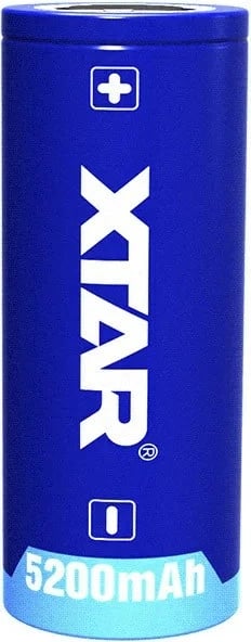 Bateri rikarikueshme XTAR 26650, 5200 mAh, 3.6V, Li-Ion, Blu