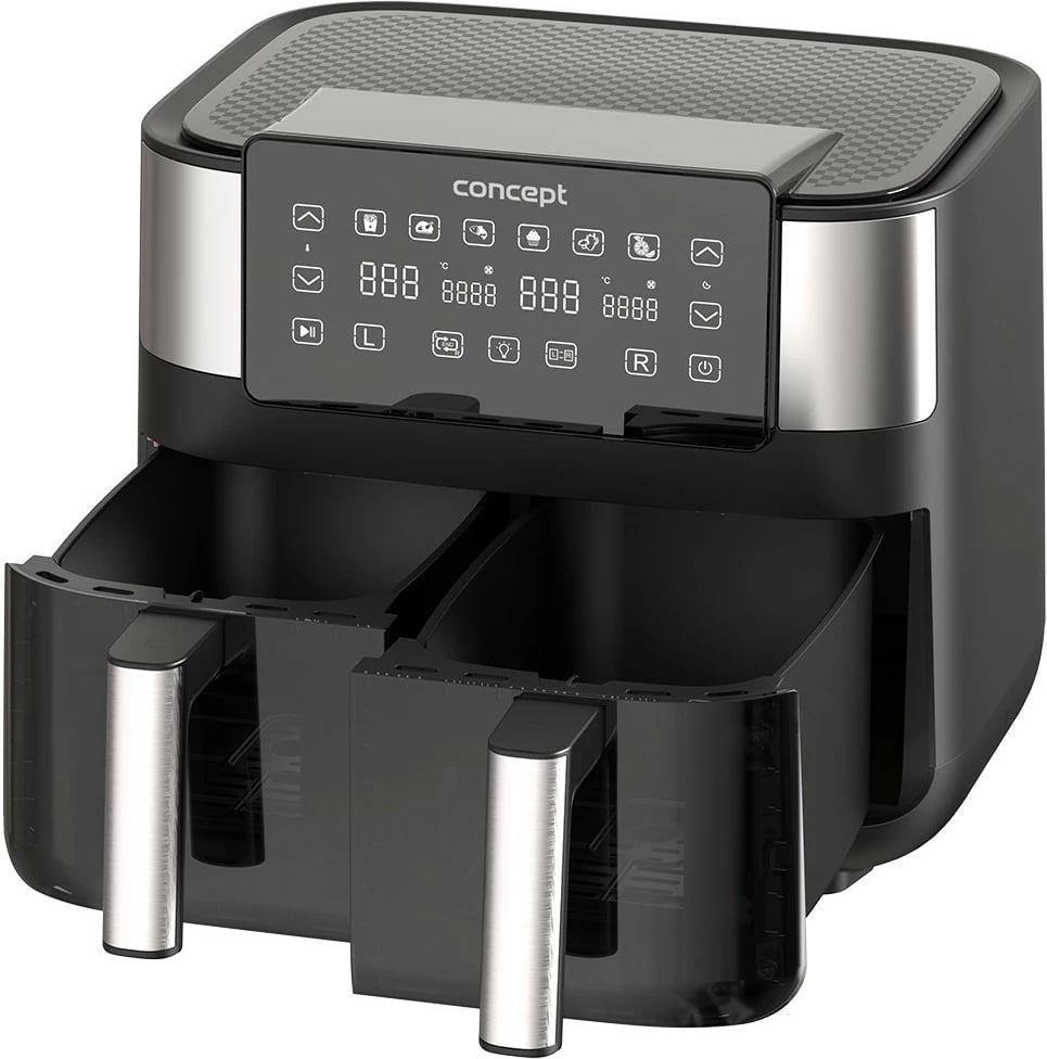 Fritezë me ajër Concept FR8000, 8L, dy kosha, e zezë/inox