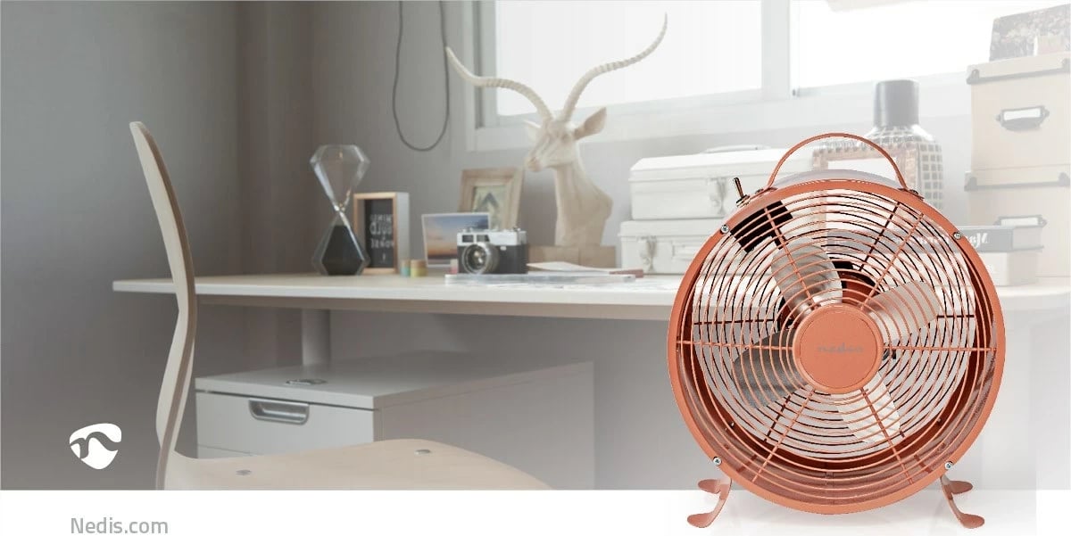 Ventilator tavoline Nedis FNCL10PK20, metalik, rozë