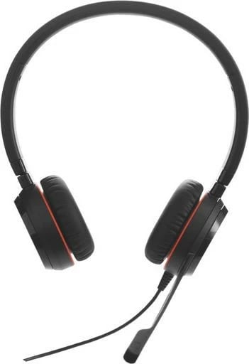 Kufje Jabra Evolve 20 SE MS me mikrofon, USB, për call center, Zeza me të kuqe