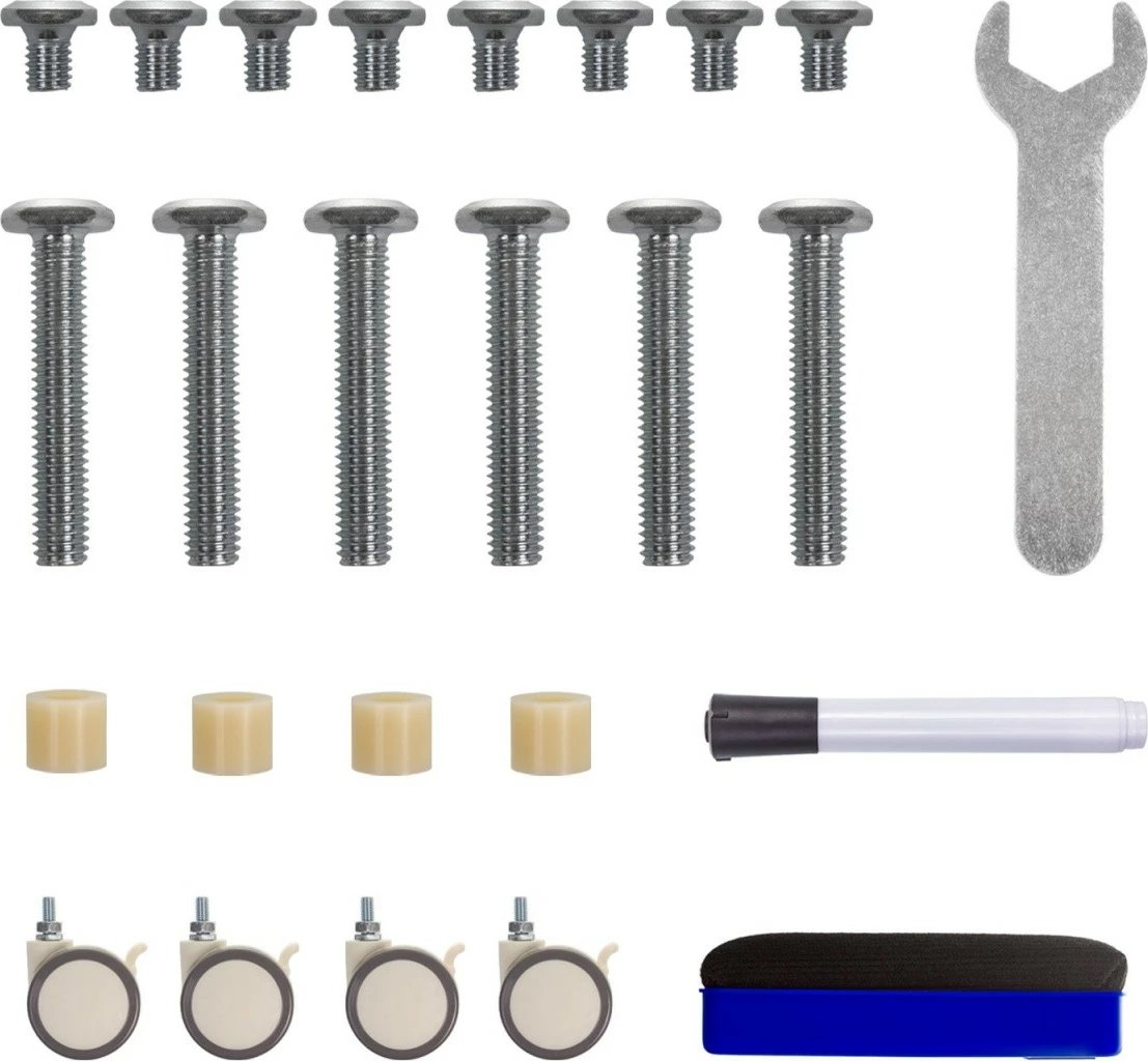 Tabelë shkrim-fshirëse, Ergo Office, ER-305, 119x79 cm, lëvizëse me rrota, jo magnetike, orientim vertikal, me marker dhe sfungjer, e bardhë