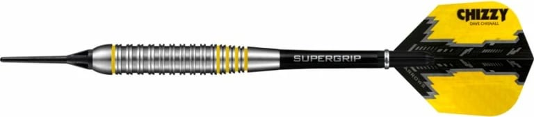 Shigjeta për Dart Harrows Chizzy Brass Softip, të zeza dhe të verdha