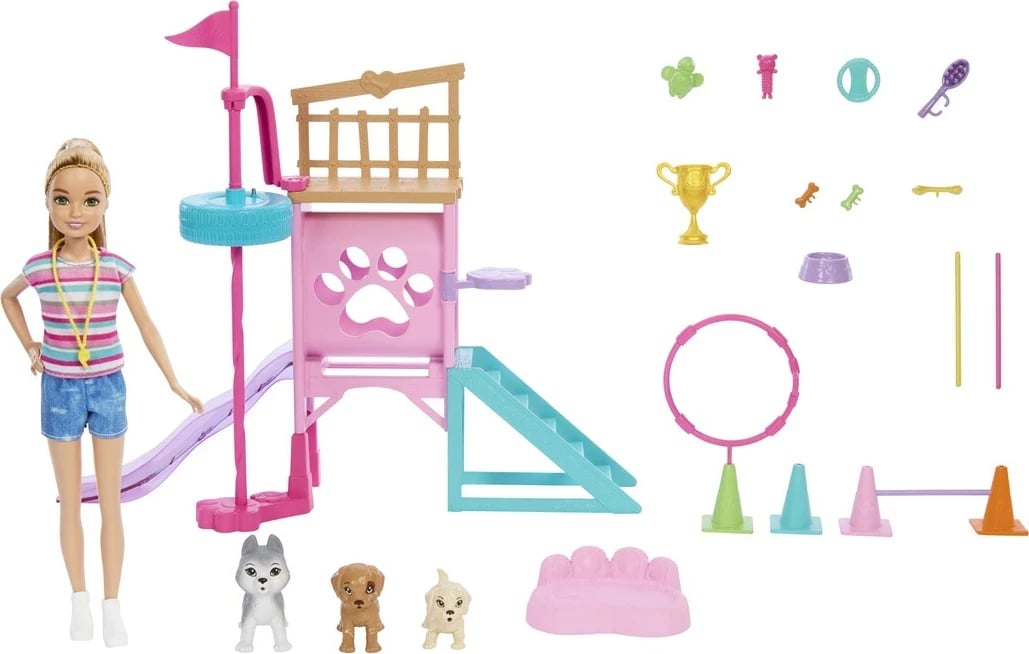 Set lodrash Barbie Dog Playground + Stacie MATTEL HRM10, Shumëngjyrësh