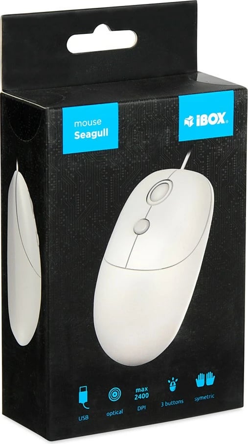Maus iBOX i011 Seagull me kabllo, i bardhë