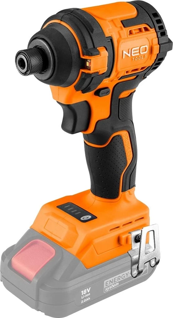 Driver impakti NEO TOOLS 18V, 300Nm, 1/4" hex, pa bateri, Portokalli