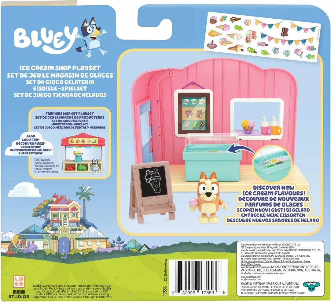 Set lodrash Bluey Mini Ice Cream Shop, Tm Toys, BLU17553, plastikë, për fëmijë, shumëngjyrësh