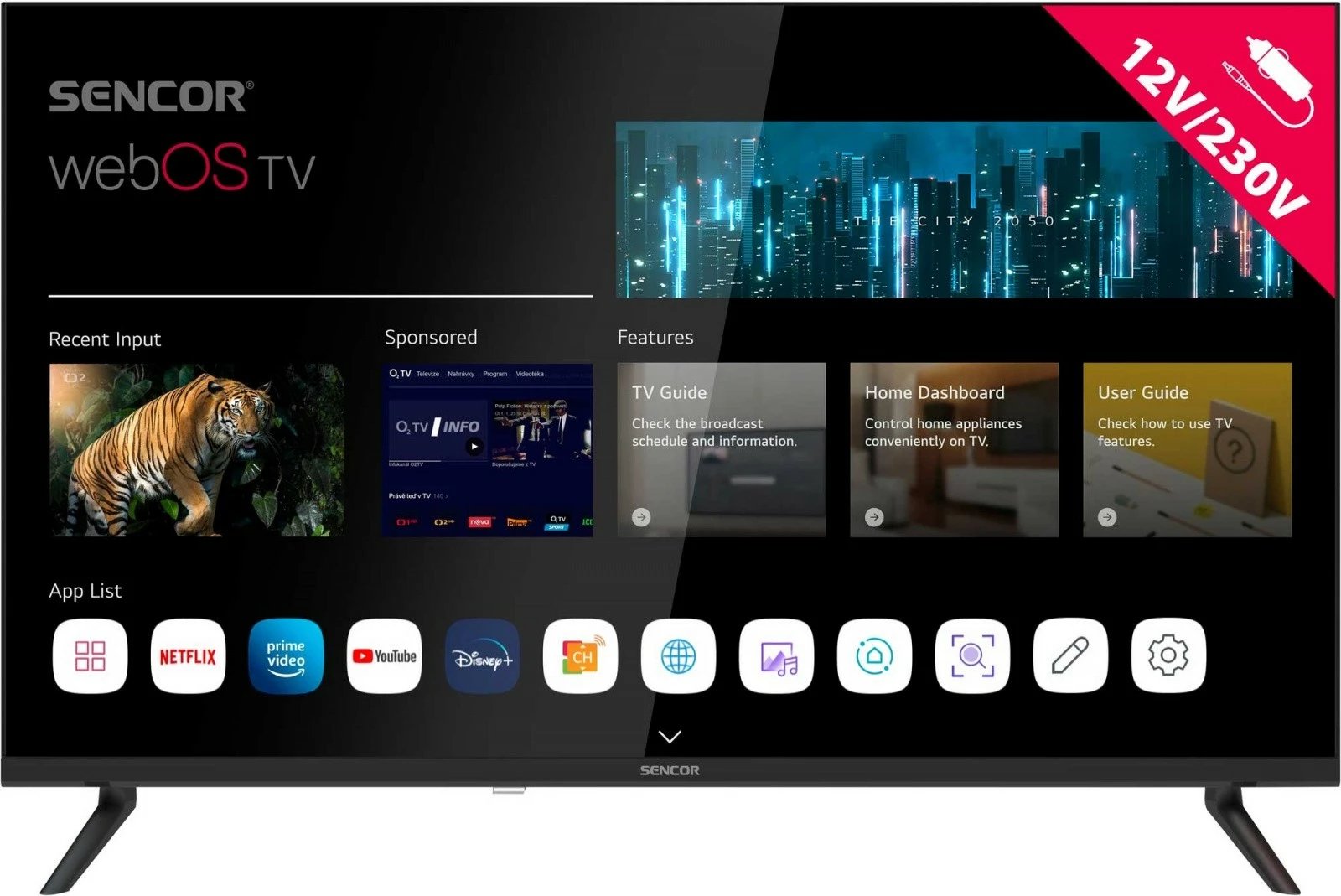 Televizor SMART Sencor SLE 32S830WB, 32 inç, webOS LG, Wi-Fi, Bluetooth, HD Ready, i zi