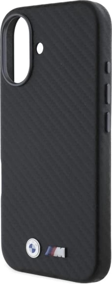Mbështjellës BMW Carbon Wrapped Metal për iPhone 16, i zi