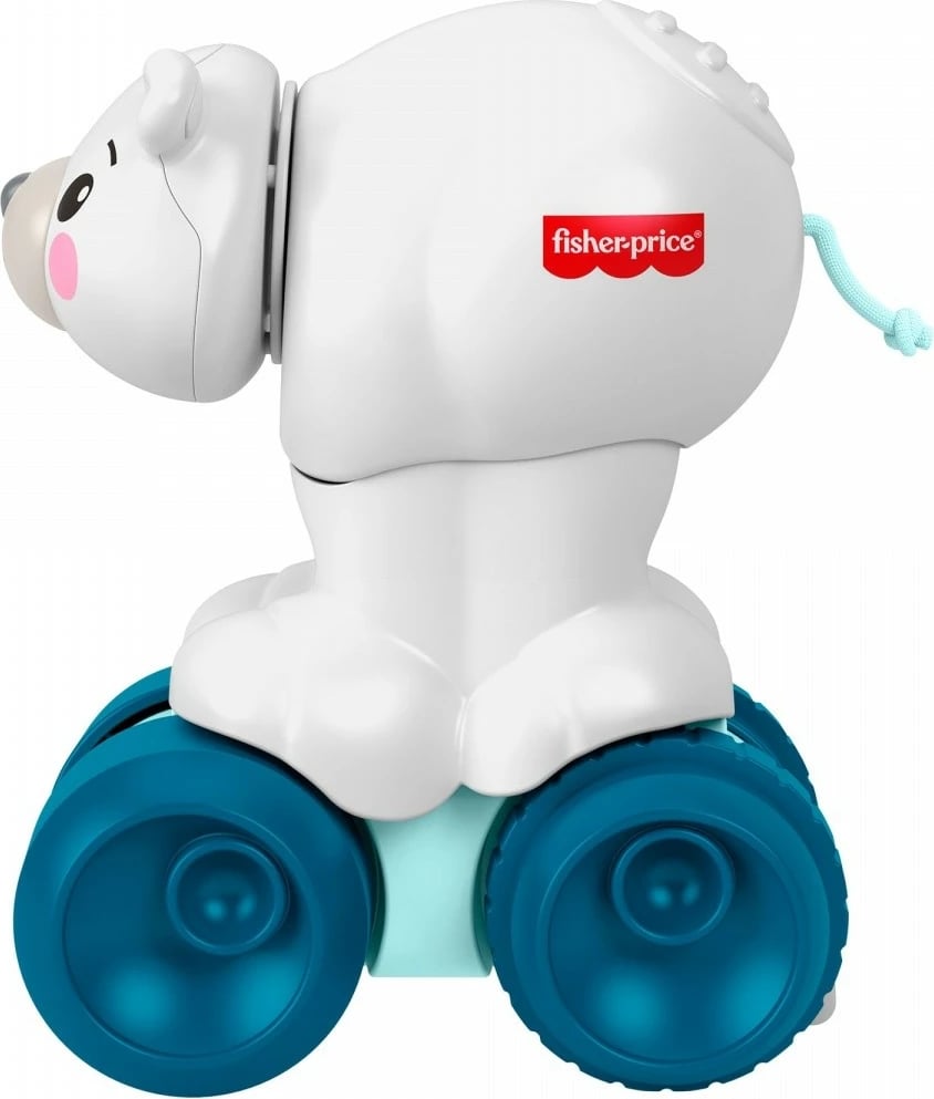 Lodër arush polar Fisher Price JDL63 për mësim zvarritjeje, plastikë, bardhë/jeshile/blu deti