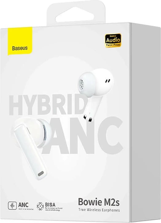 Kufje TWS Baseus Bowie M2s, in-ear, ANC, Bluetooth 5.3, Bardhë
