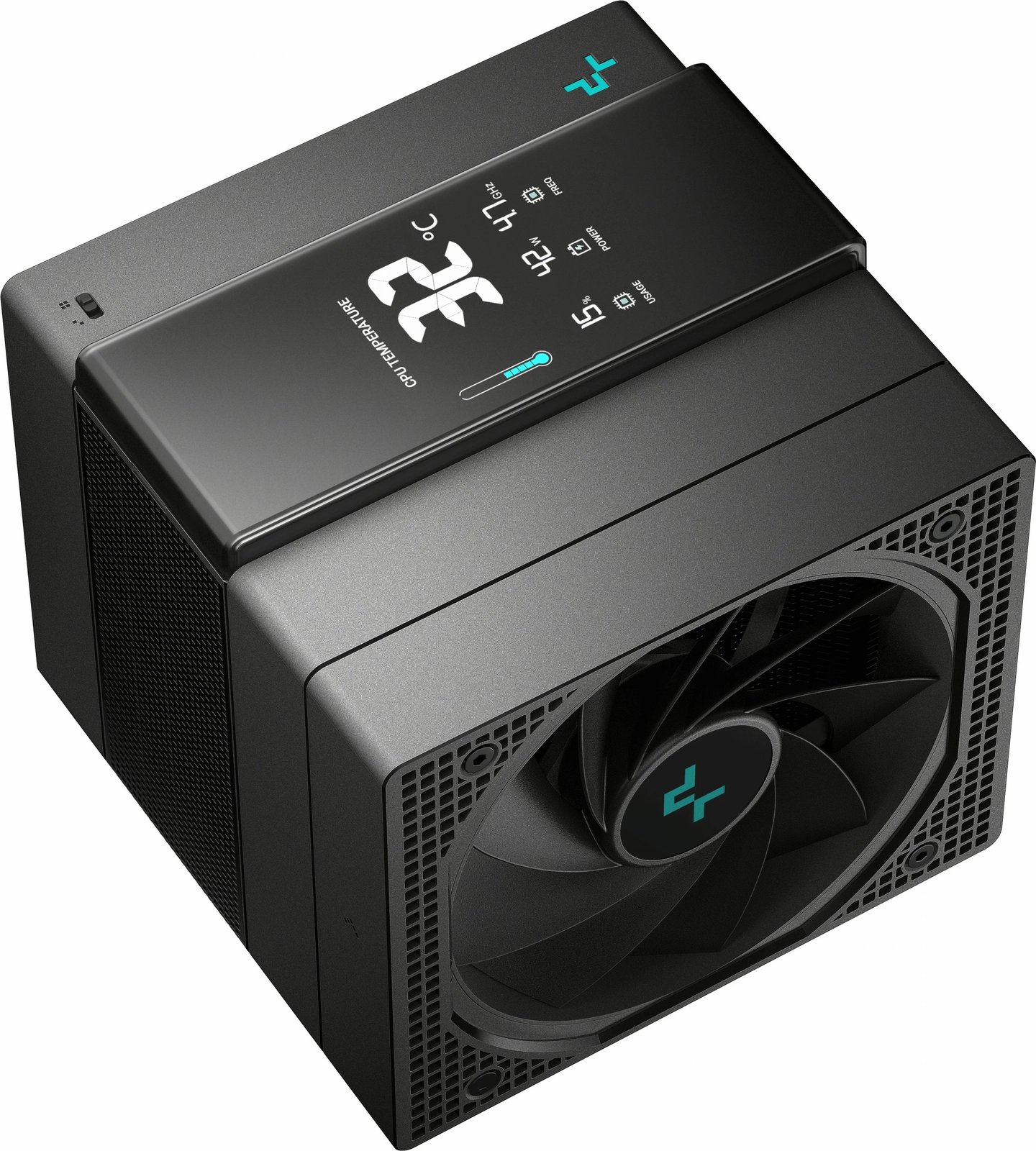 Kasë ftohëse Deepcool ASSASSIN IV VC VISION, 2 ventilatorë, ekran digjital, 300W TDP, e zezë