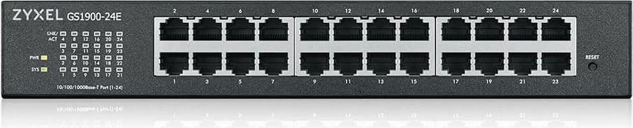 Switch Zyxel GS1900-24E-EU0103F, Managed, L2, Gigabit Ethernet, Rack mounting, 1U, Wall mountable