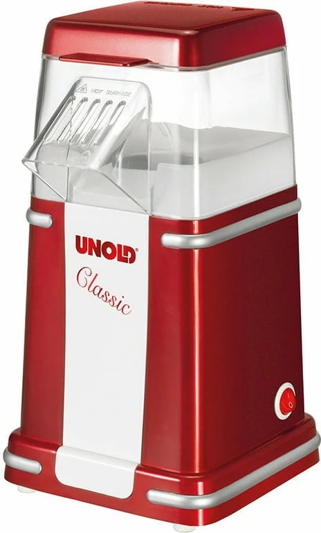 Aparat kokoshkash UNOLD 48525 Popcornmaker Classic, 900W, kuqe/bardhë/argjend