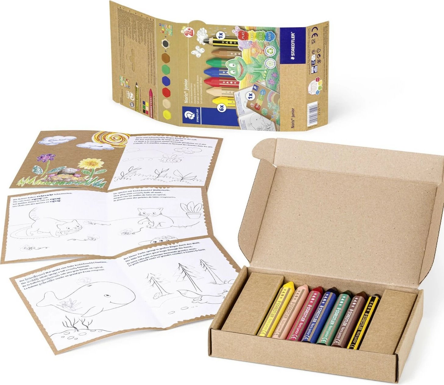 Set ngjyra dylli STAEDTLER 61 C1, 6 copë, laps grafiti, broshurë aktivitete, multikolor