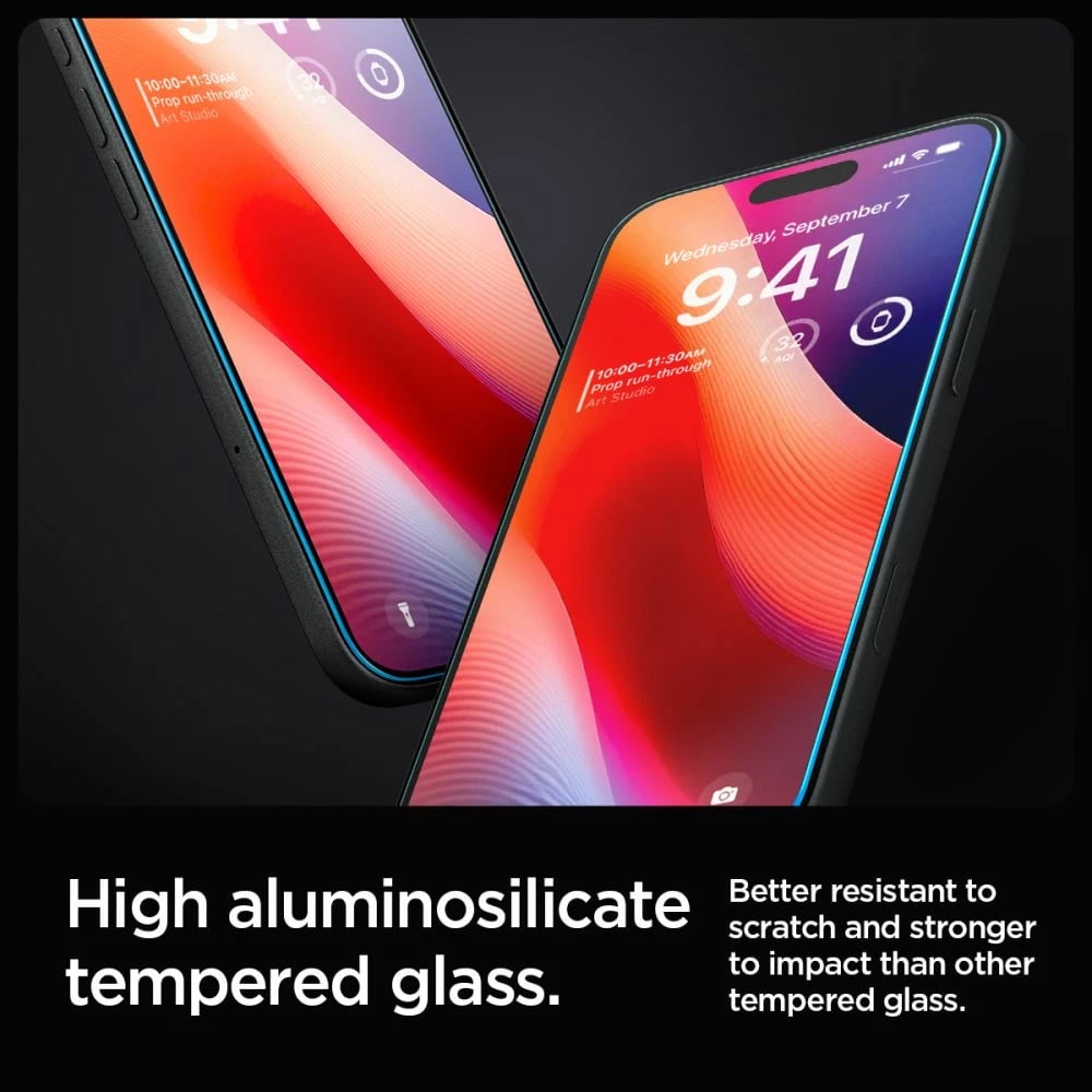 Xham mbrojtës Spigen Glas.tR EZ Fit për iPhone 16 Pro, 2 copë