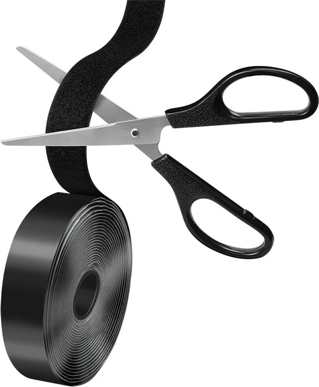 Set shirita vetëngjitës me grep-dhe-lupë për kabllo, LogiLink KAB0080, 5 m x 25 mm, çift shiritash, i zi