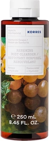 Xhel dushi për trup Korres Santorini Grape Renewing Body Cleanser për femra 250ml
