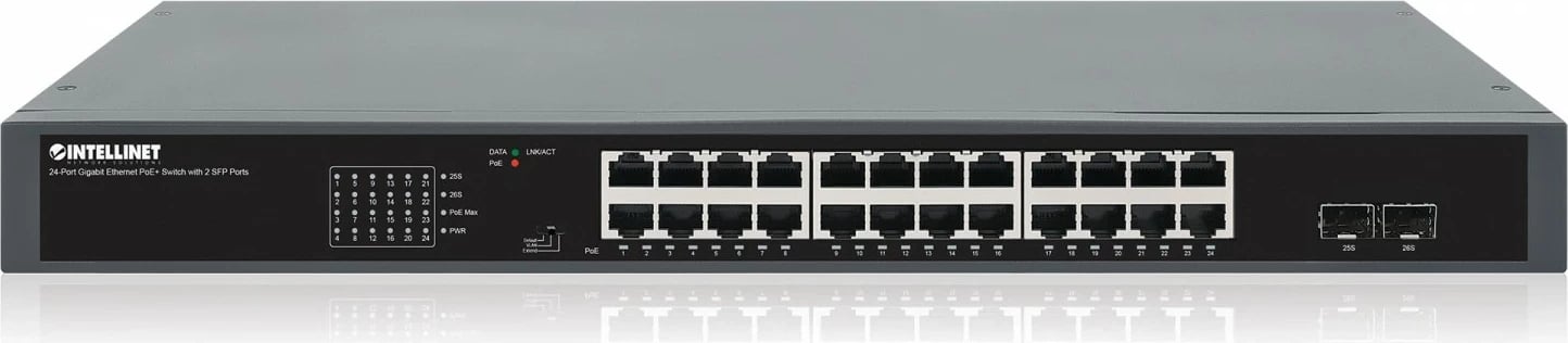 Switch Intellinet 561907, 24x RJ45 Gigabit PoE+ 370W, 2x SFP, i zi