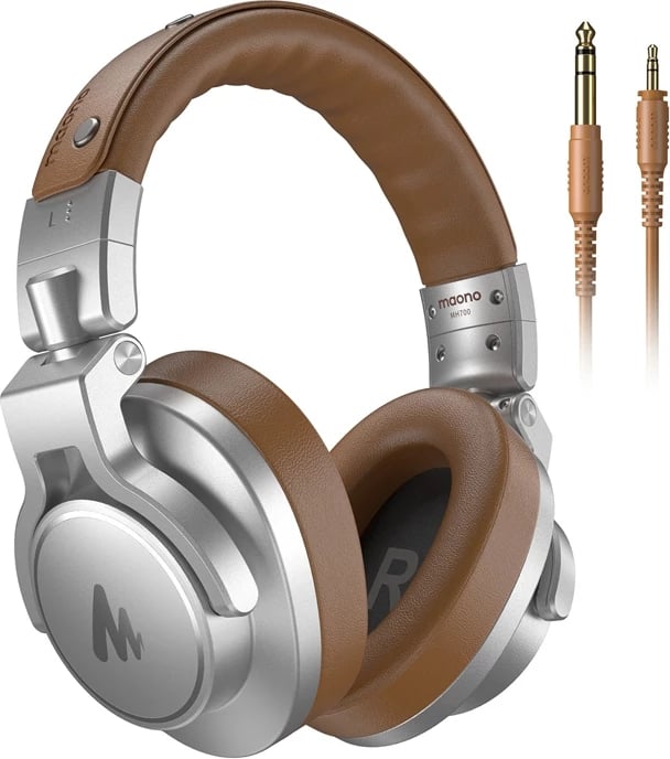 Kufje studio Maono MH700 me tel, on-ear, argjendi