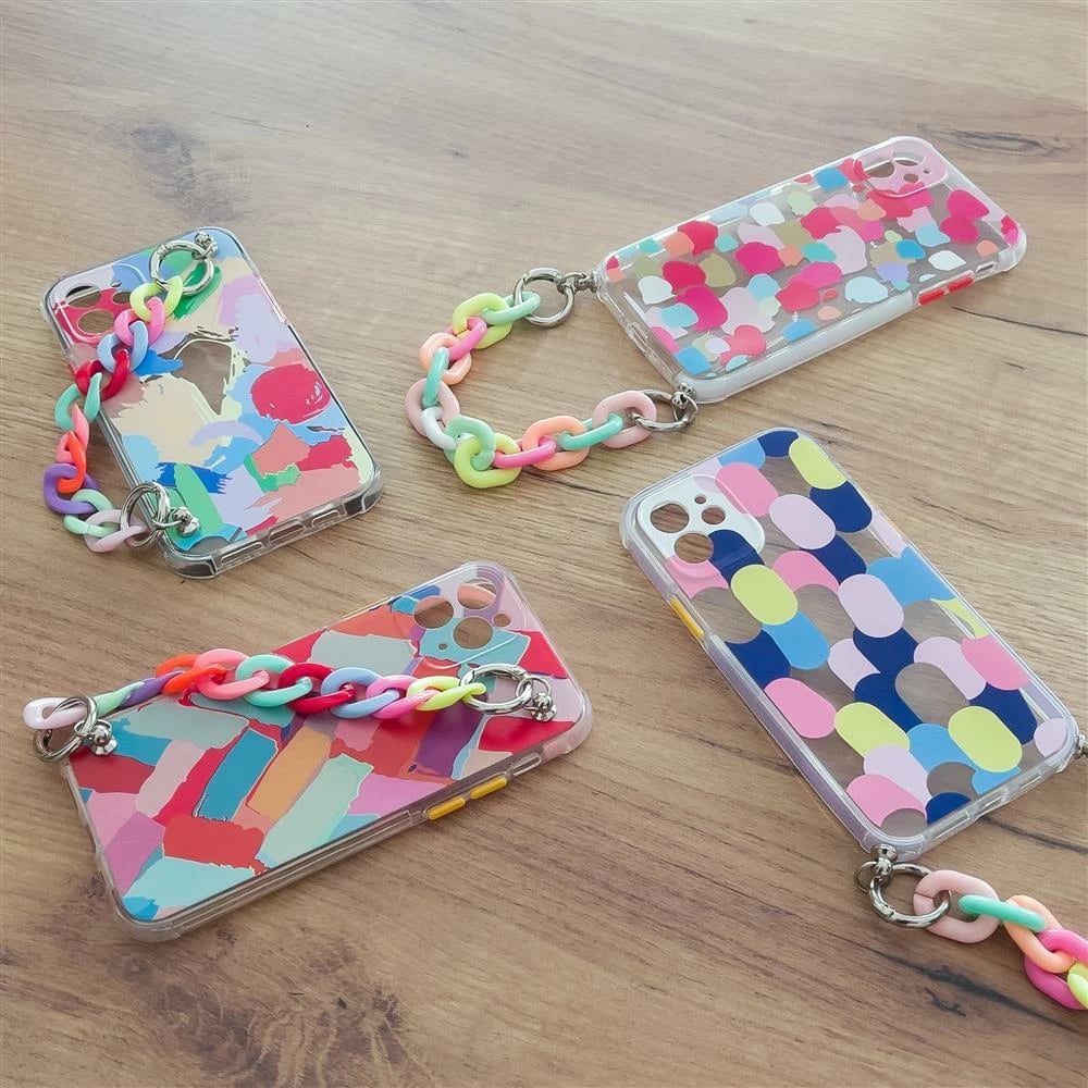 Mbështjellës Hurtel Color Chain Case për Samsung Galaxy A12, me zinxhir, shumëngjyrësh