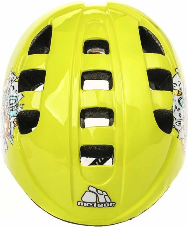Helmetë për bicikletë për fëmijë Meteor MA-2 Monsters, e verdhë