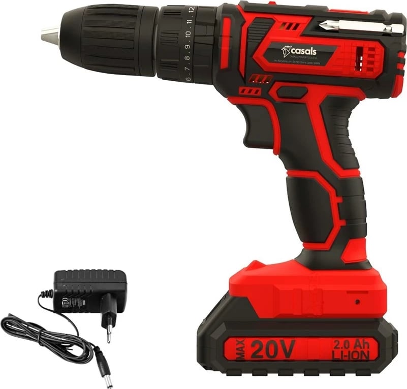 Kaçavidë/spiralë pa kabllo Casals CID2050B, 20V, 1 bateri, e zezë-kuqe