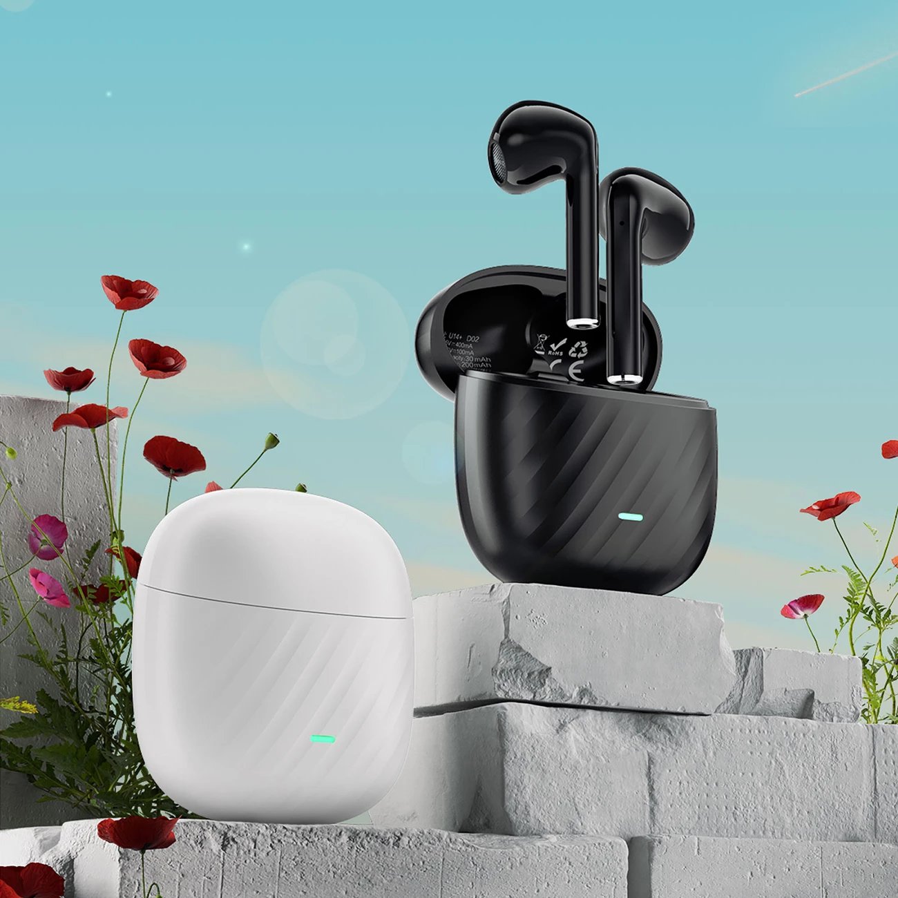 Kufje Dudao U14+ TWS, wireless, Bluetooth 5.3, USB-C, e zezë