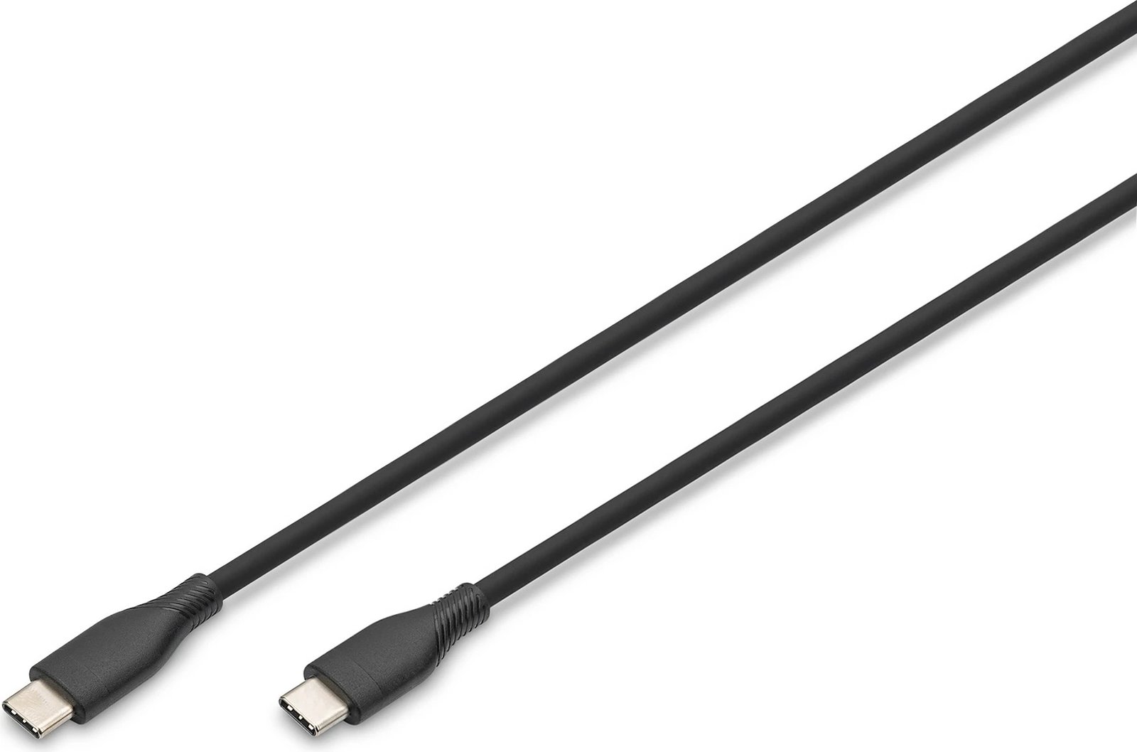 Kabëll USB-C Digitus, 0.5m, silikon, i zi, i bardhë