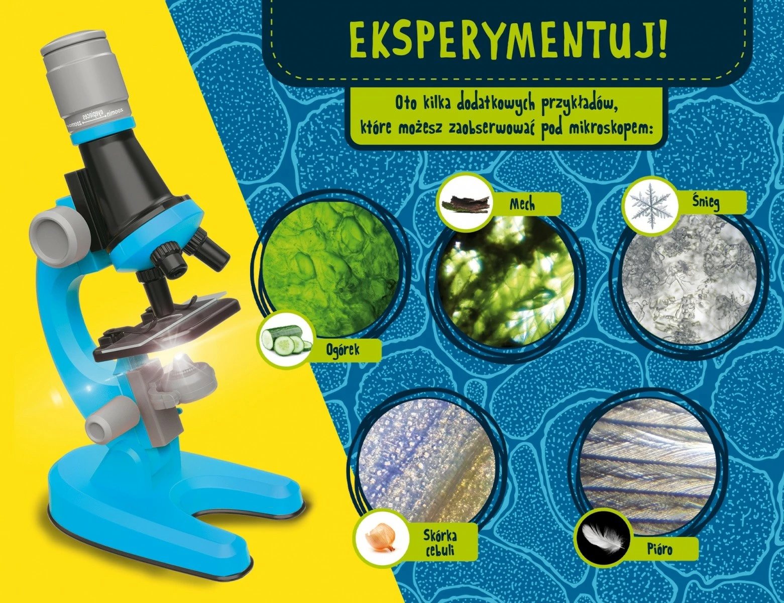 Mikroskop Lisciani I’m a Genius, set edukativ, plastikë, zmadhim deri 1200x, për fëmijë
