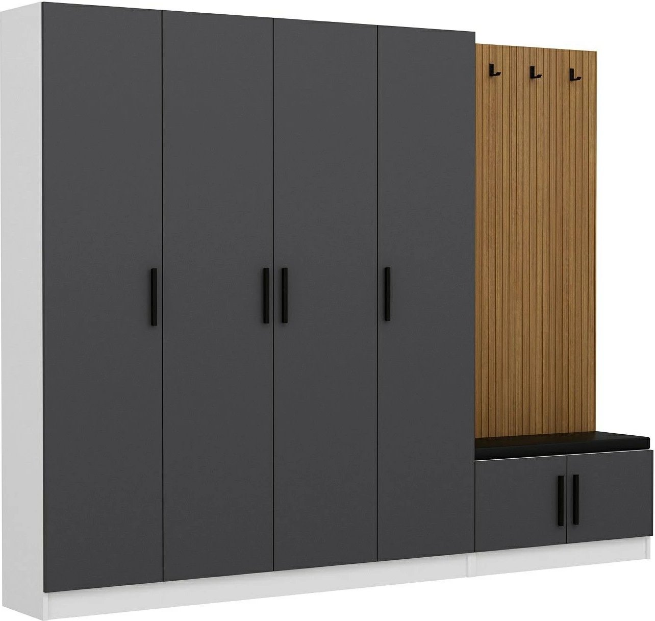 Stendë korridori Skye Decor, Noah, anthracite, 270x210x35cm, 8 pjesë