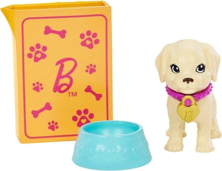 Set lodrash Barbie Puppy Adoption me kukull dhe qenushë, Mattel HKD86, për vajza