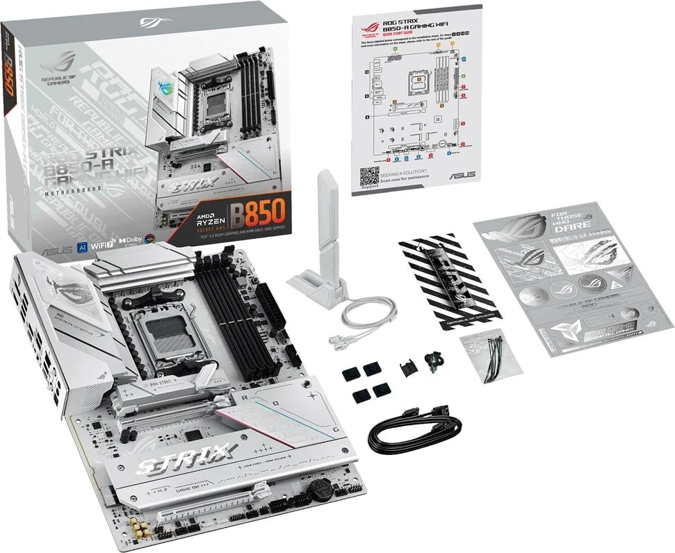 Pllakë amë ASUS ROG STRIX B850-A GAMING WIFI, Socket AM5, ATX, Bardhë