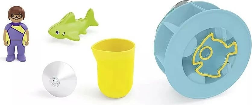 Set lodrash uji Playmobil Junior Aqua 71688 me mulli uji dhe rekin të vogël, plastikë