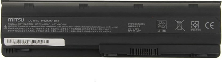 Bateri Mitsu për laptop Compaq Presario CQ42, CQ62, CQ72, 4400 mAh, 6 qeliza, e zezë