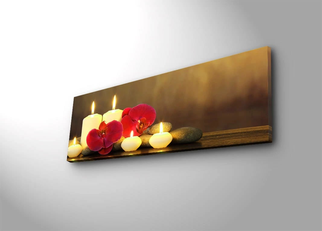 Pikturë dekorative në kanavacë me drita LED, shumëngjyrëshe, 30x90cm, 3090İACT-34
