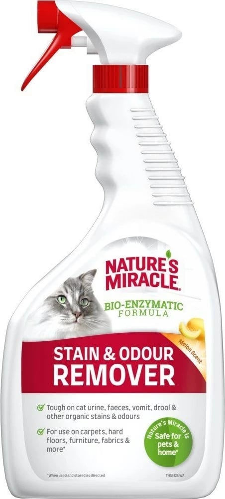 Spray pastrimi NATURE'S MIRACLE Stain & Odour Remover për mace, 946 ml