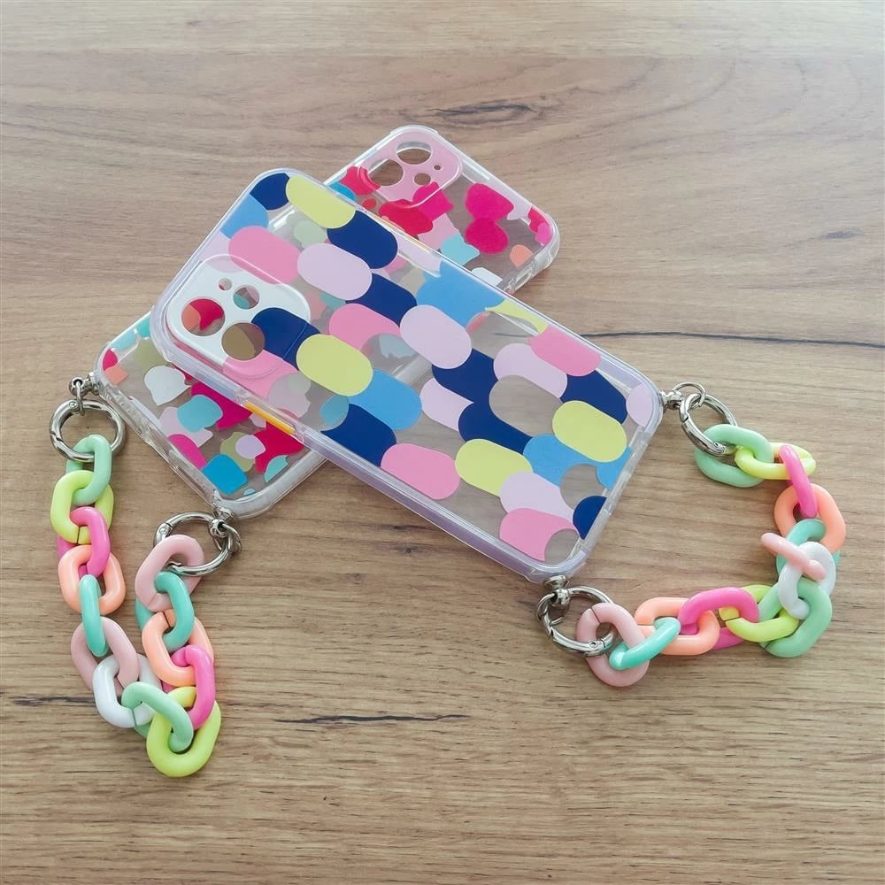 Mbështjellës Hurtel Color Chain Case për Samsung Galaxy A12, me zinxhir, shumëngjyrësh