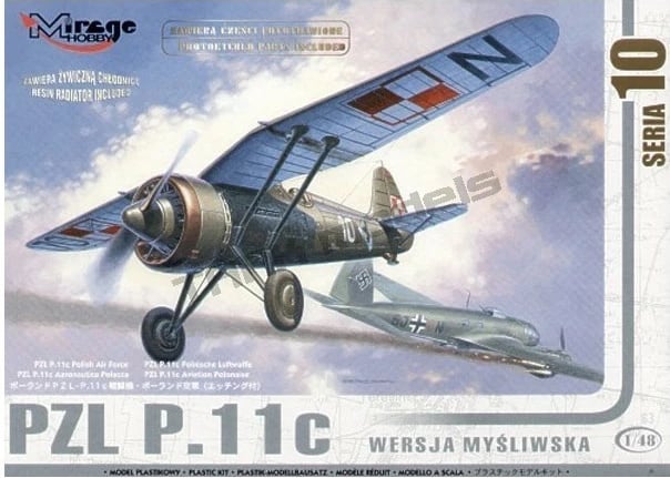 Model aeroplani Mirage PZL P-11c, 1:48, plastik